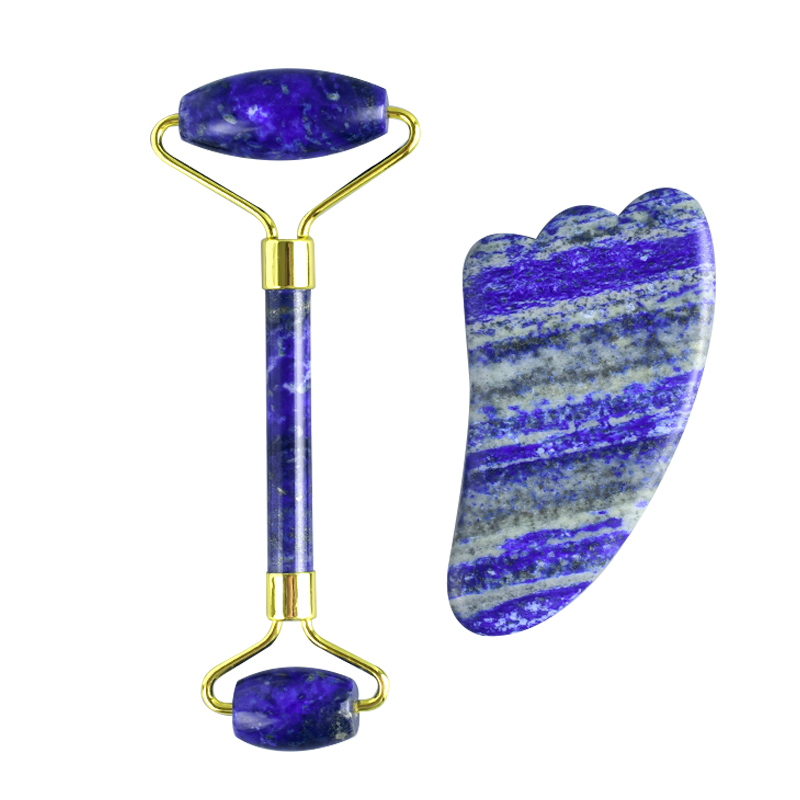 lapis lazuli jade roller gua sha set